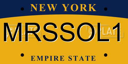 MRSSOL1 New York License Plate