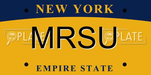 MRSU New York License Plate