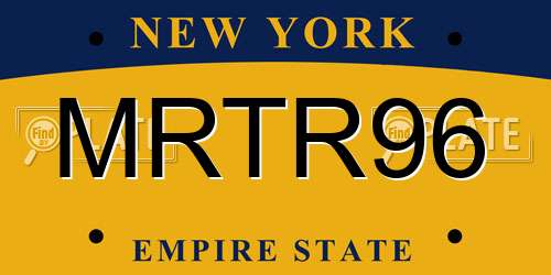 MRTR96 New York License Plate