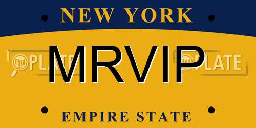 MRVIP New York License Plate