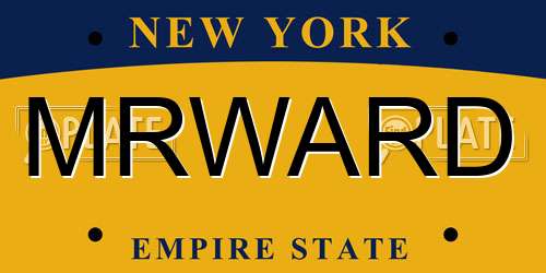 MRWARD New York License Plate