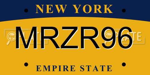 MRZR96 New York License Plate