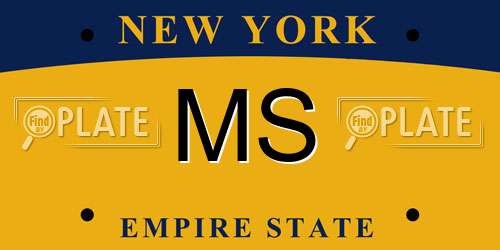 MS New York License Plate