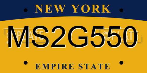 MS2G550 New York License Plate