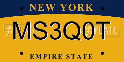 MS3Q0T New York License Plate