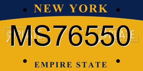 MS76550 New York License Plate