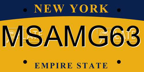 MSAMG63 New York License Plate