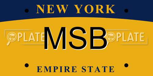MSB New York License Plate