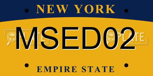 MSED02 New York License Plate