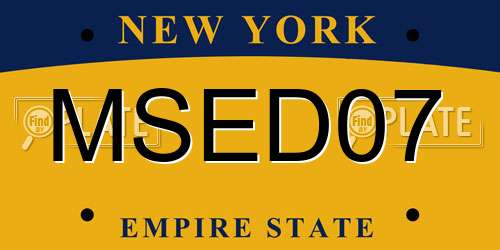 MSED07 New York License Plate