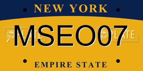MSEO07 New York License Plate