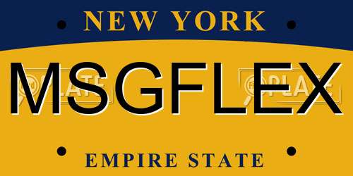 MSGFLEX New York License Plate