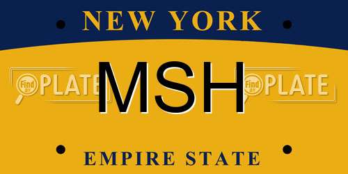 MSH New York License Plate