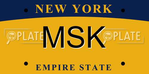 MSK New York License Plate