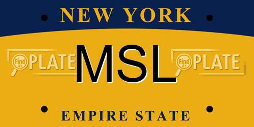 MSL New York License Plate