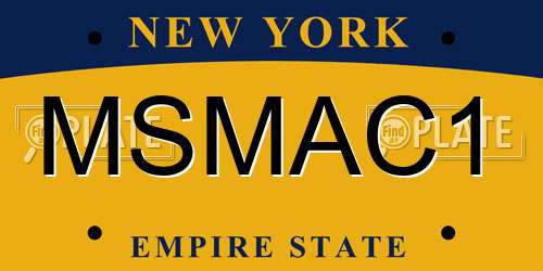 MSMAC1 New York License Plate