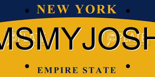 MSMYJOSH New York License Plate