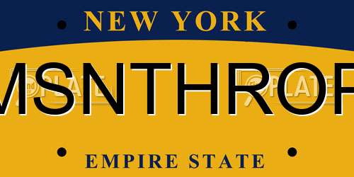 MSNTHROP New York License Plate