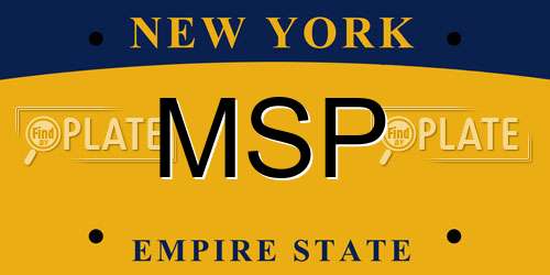 MSP New York License Plate