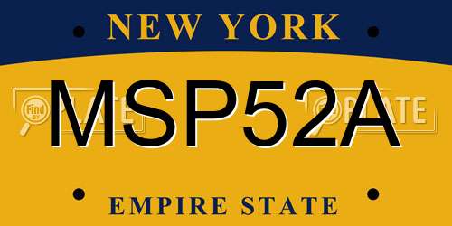 MSP52A New York License Plate