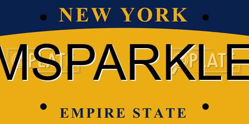 MSPARKLE New York License Plate
