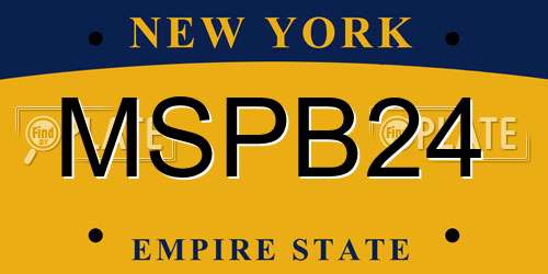 MSPB24 New York License Plate
