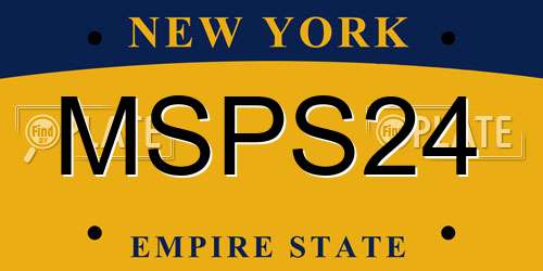 MSPS24 New York License Plate