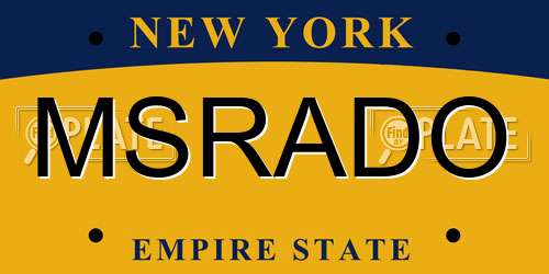 MSRADO New York License Plate
