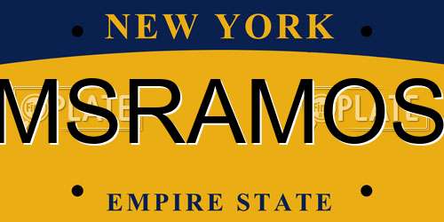 MSRAMOS New York License Plate