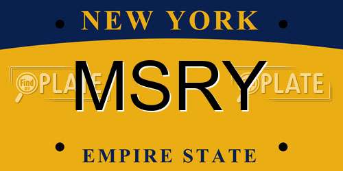 MSRY New York License Plate