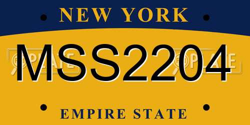 MSS2204 New York License Plate