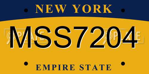 MSS7204 New York License Plate