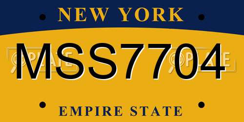 MSS7704 New York License Plate