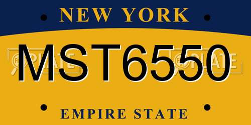 MST6550 New York License Plate