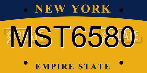 MST6580 New York License Plate