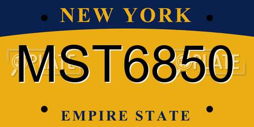 MST6850 New York License Plate