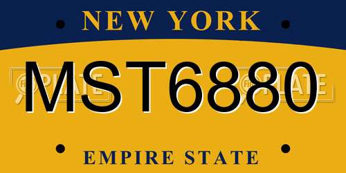 MST6880 New York License Plate