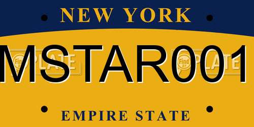 MSTAR001 New York License Plate