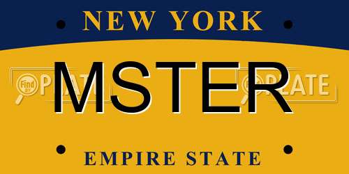 MSTER New York License Plate