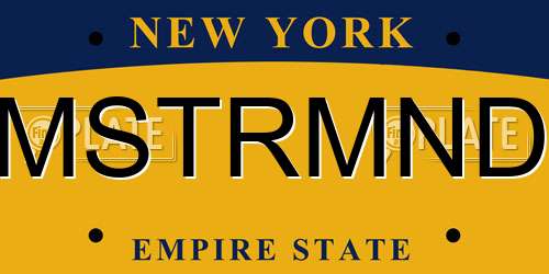 MSTRMND New York License Plate