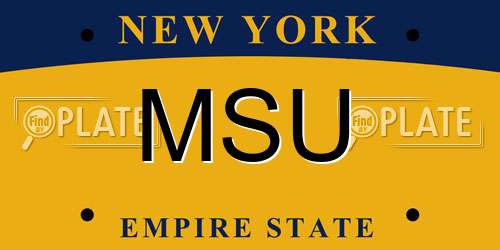 MSU New York License Plate