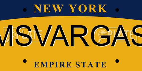 MSVARGAS New York License Plate