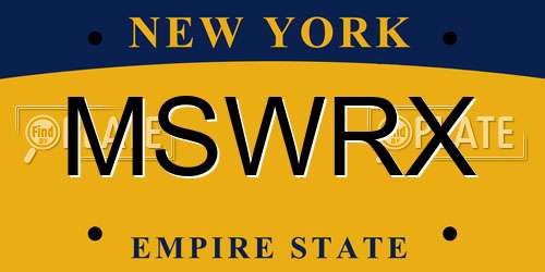 MSWRX New York License Plate