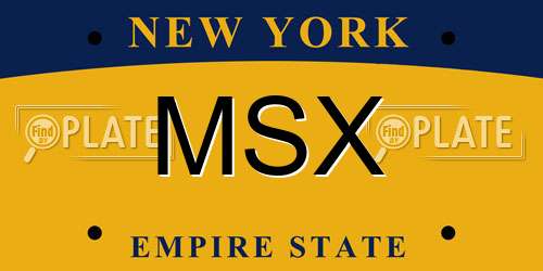 MSX New York License Plate