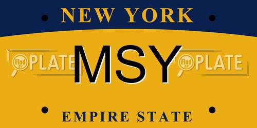 MSY New York License Plate