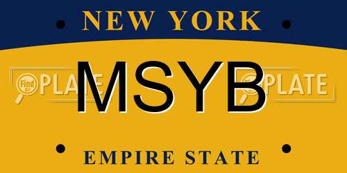 MSYB New York License Plate
