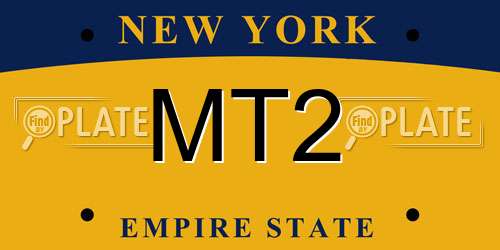 MT2 New York License Plate