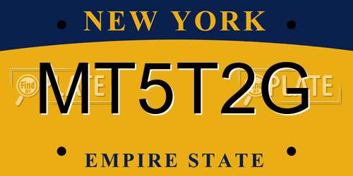 MT5T2G New York License Plate