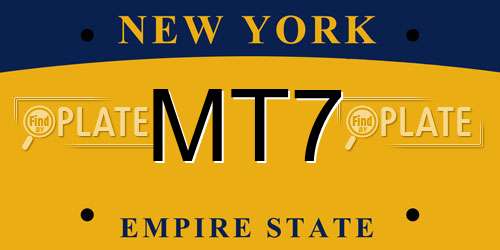 MT7 New York License Plate