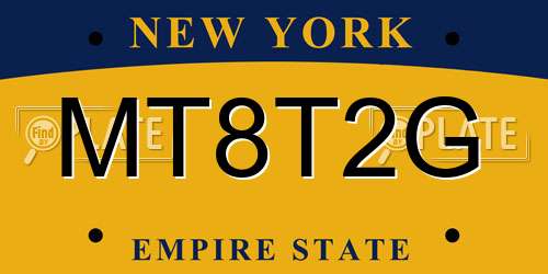 MT8T2G New York License Plate